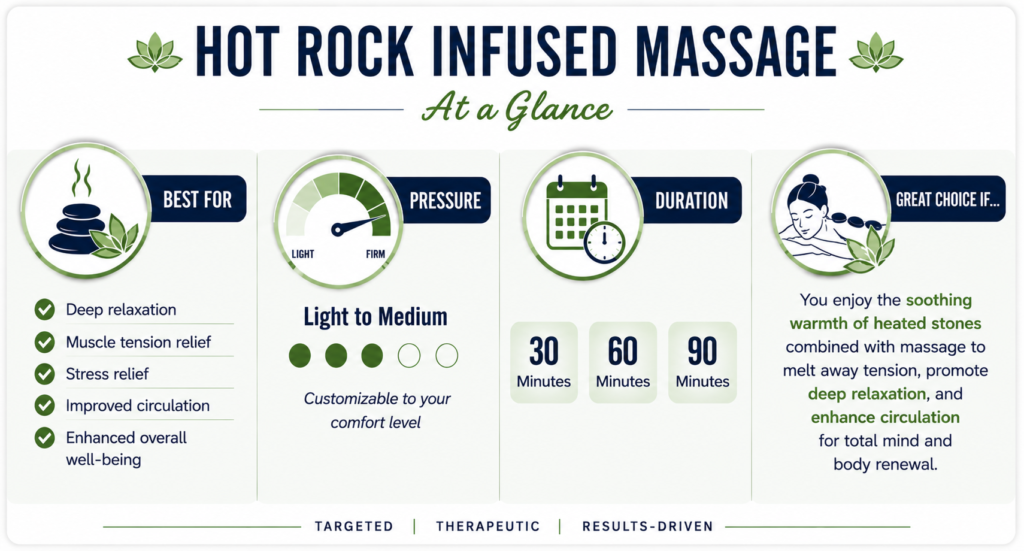 Hot Rock Infused Massage At A Glance